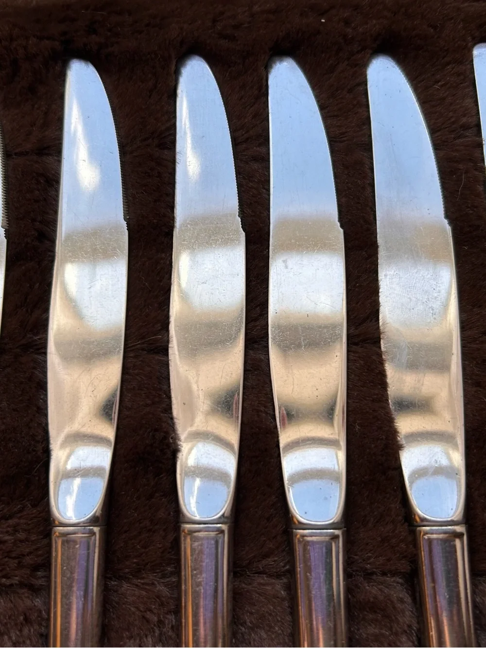 Set of 6 Oneida Repose Stainless Steel Modern Hollow Handle Dinner Knives 9.25in